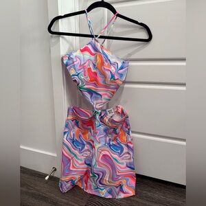 Princess Polly Colorful Print Cutout Dress